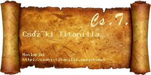Csáki Titanilla névjegykártya